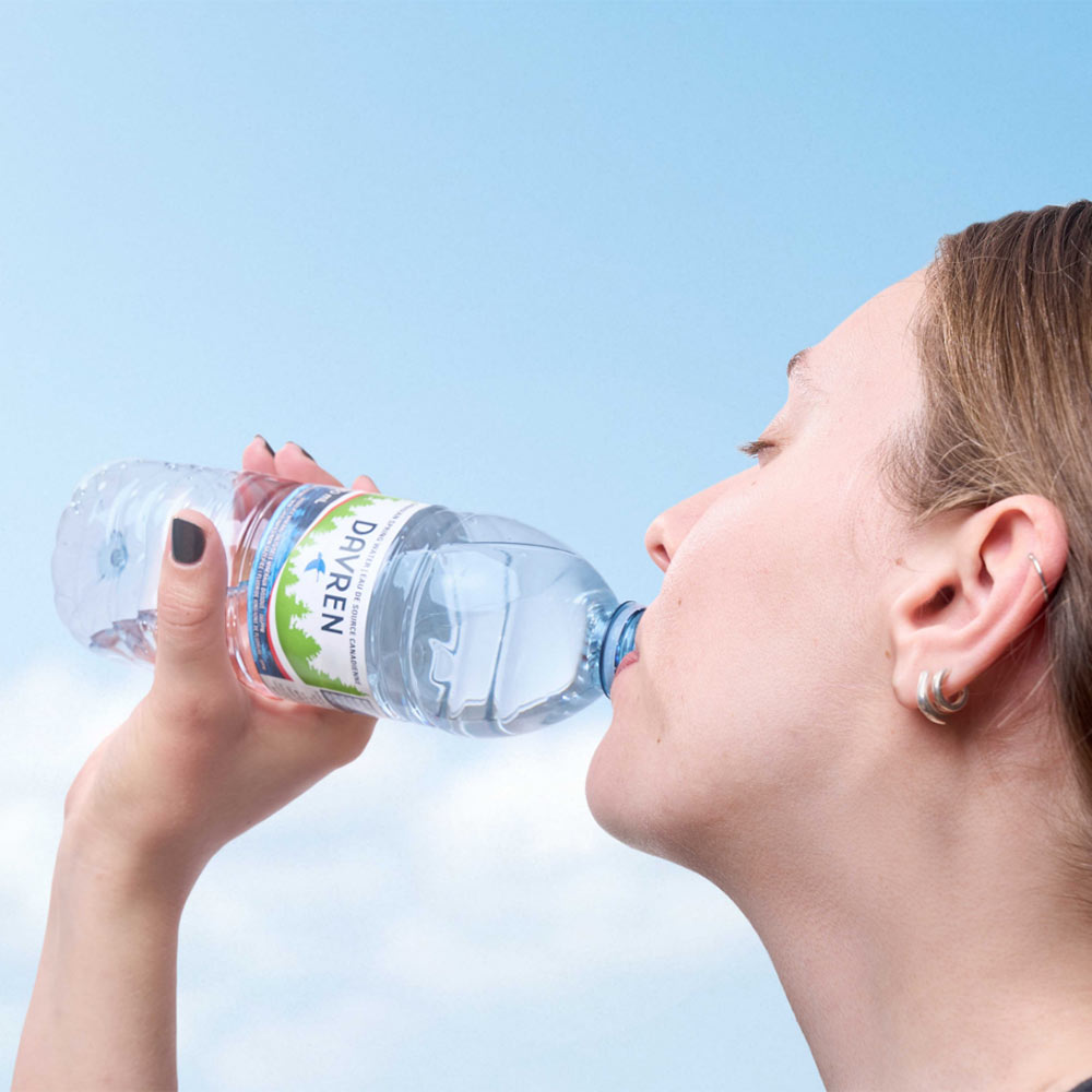 woman drinking Davren water